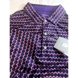 Hickey Freeman Golf Mens Purple Geometric Short Sleeve Polo Shirt G8233092 L/G